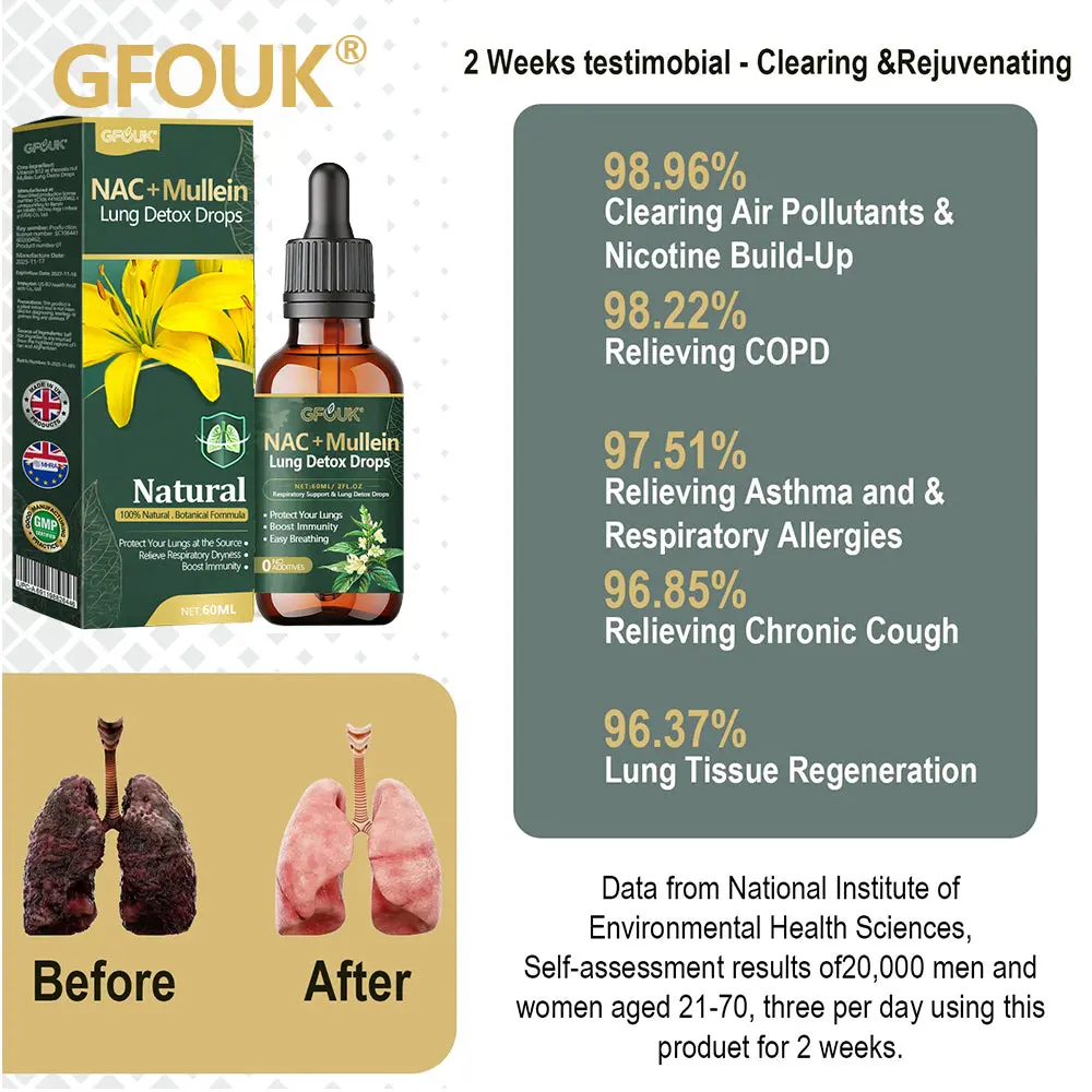 GFOUK® NAC + Mullein Lung Detox Drops
