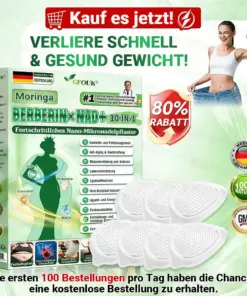 𝐆𝐅𝐎𝐔𝐊® Moringa · Berberin × NAD+ 10-in-1 Advanced Nano Mikronadel-Patch