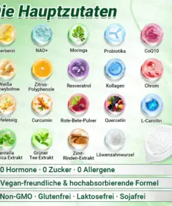 𝐆𝐅𝐎𝐔𝐊® Moringa · Berberin × NAD+ 10-in-1 Advanced Nano Mikronadel-Patch