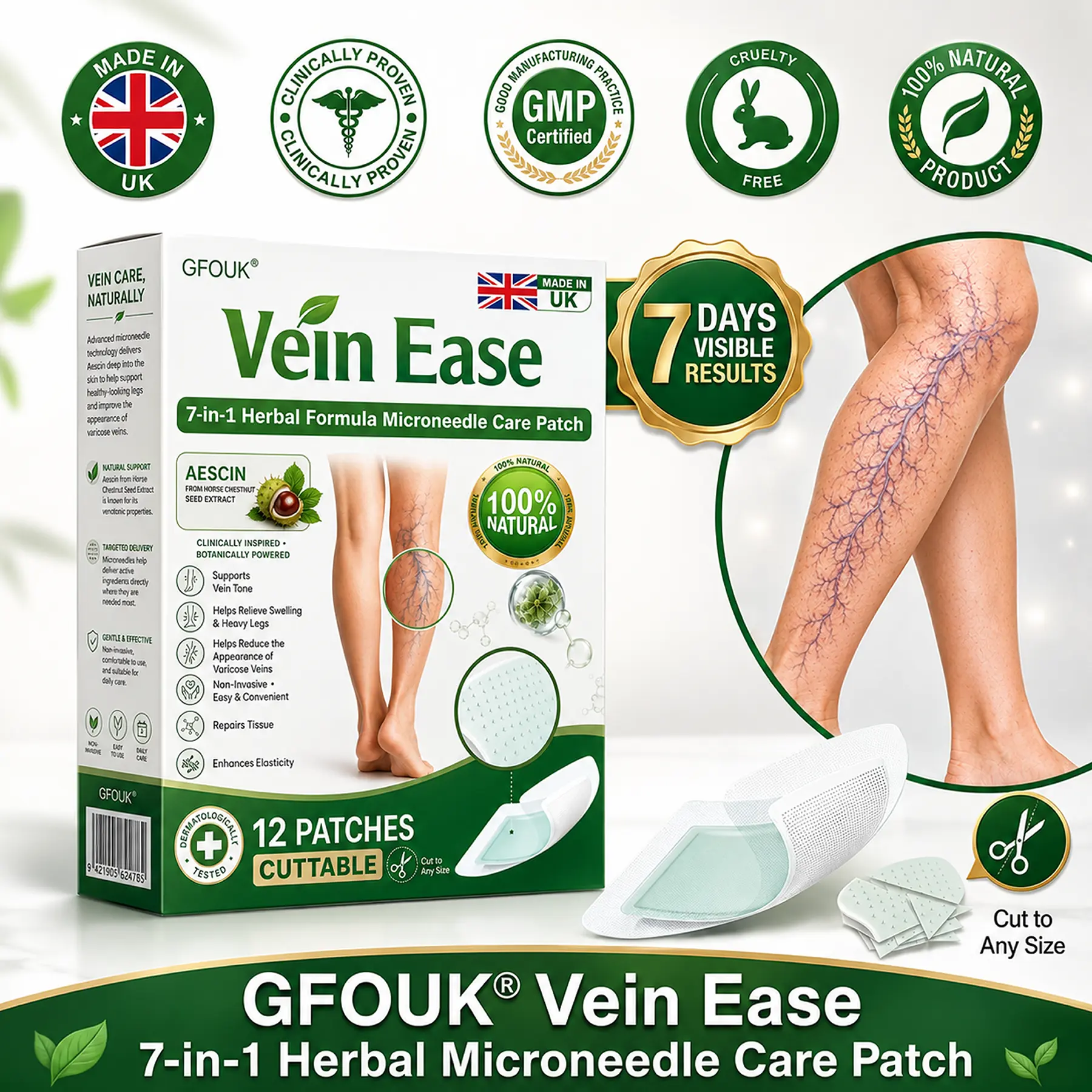 GFOUK® 7-in-1 Microneedle Vein & Lipedema Treatment Patch