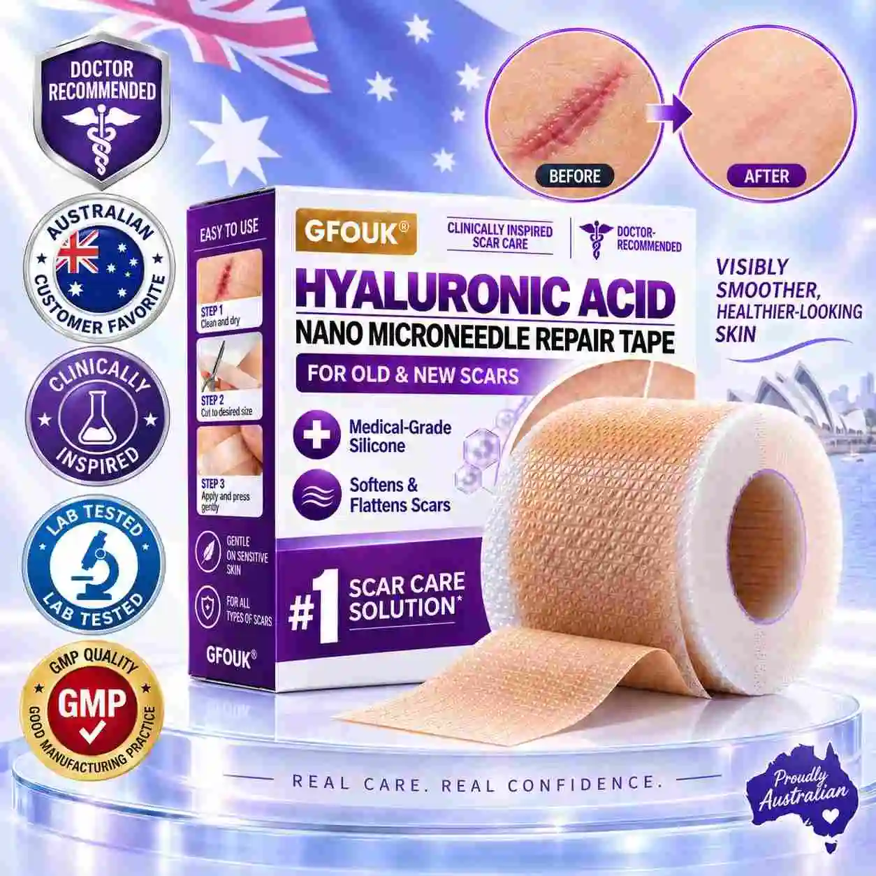GFOUK® Hyaluronic Acid Nano Microneedle Repair Tape