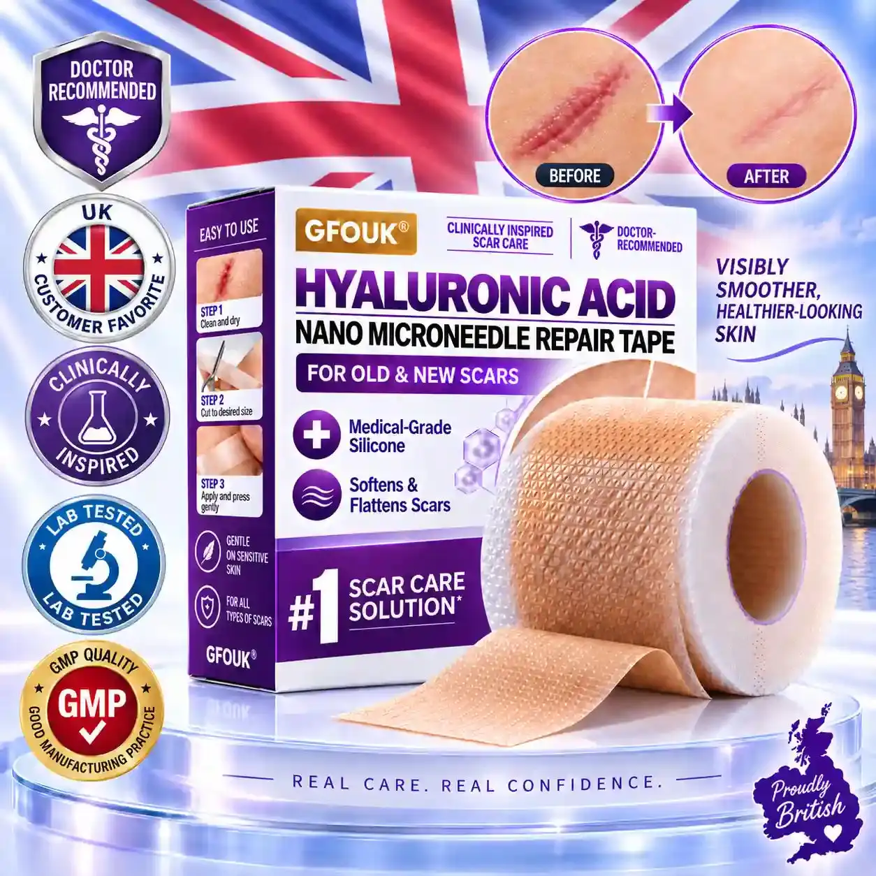 GFOUK® Medical-Grade Nano Microneedle Scar Repair Tape